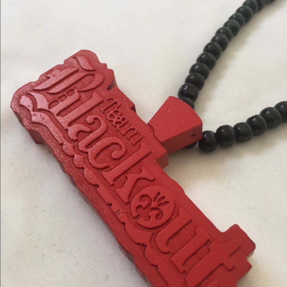 Team Blackout Red Wood Necklace